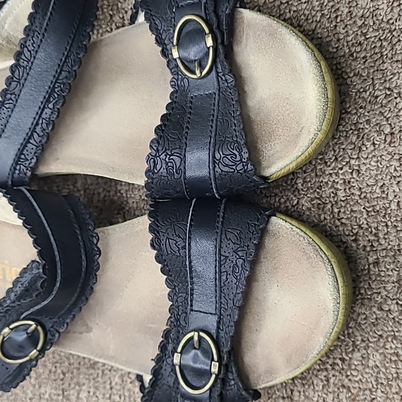 Alegria Bob Black Leather Strappy Healed Sandals sz 41 - Picture 9 of 12